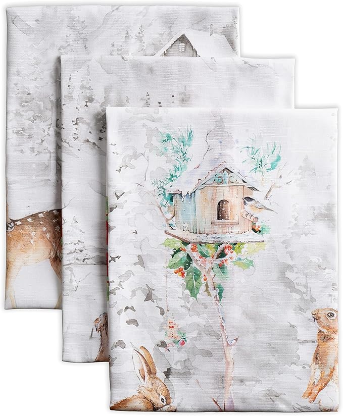 Maison d' Hermine Kitchen Towels Set of 3 100% Cotton 20" x 27.5" Reusable