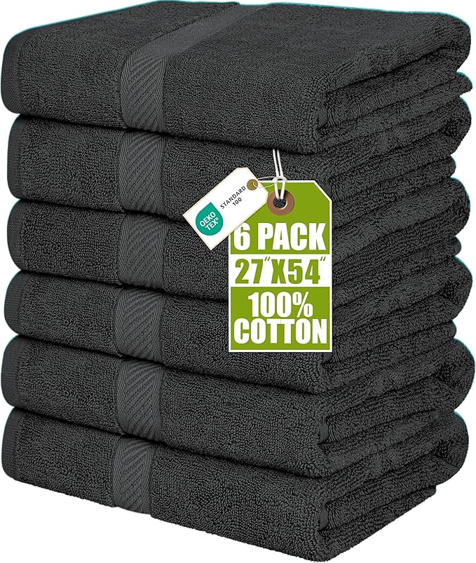 Utopia Towels 6 Pack Bath Towel Set, 500 GSM 100% Ring Spun Cotton Medium