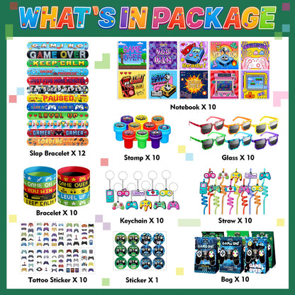 DMIGHT Video Game Party Favors Birthday Supplies for Kids Bags Game On Stuffer Gifts Boys Gamer Party Decorations