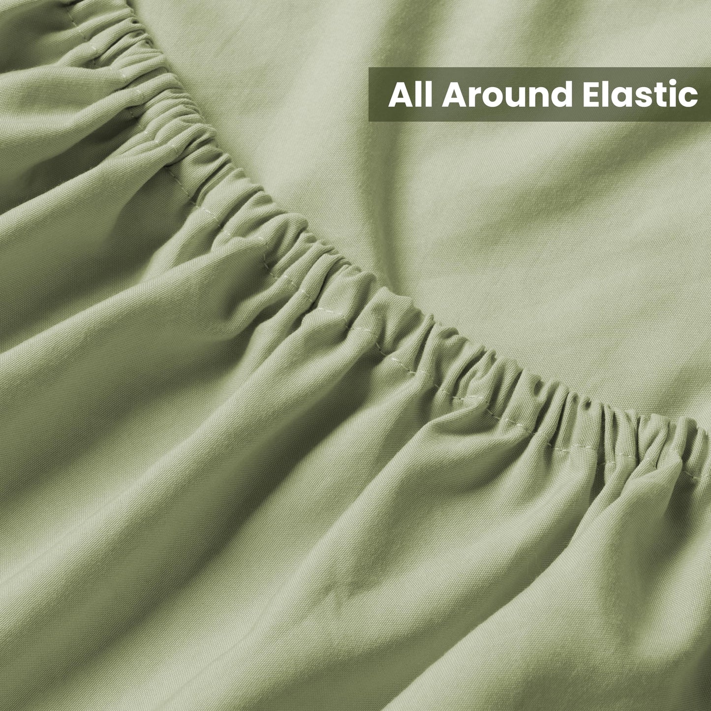2 Pack Deep Pocket Fitted Sheet Queen Size - Pack of 2 Bed Sheets - Soft Washed Microfiber - Fits up to 16 inch Mattress - Breathable, Wrinkle Free, Fade Resistant,Easy Care (Sage Green,Queen)