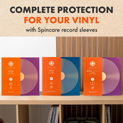 100x 12 Inch UV Protection Frosted Outer Vinyl Record Sleeves | Spincare Density Single & Double Album LP Protective Sleeve | Strong Polyethylene Archival Plastic Vinyl Record Storage Covers