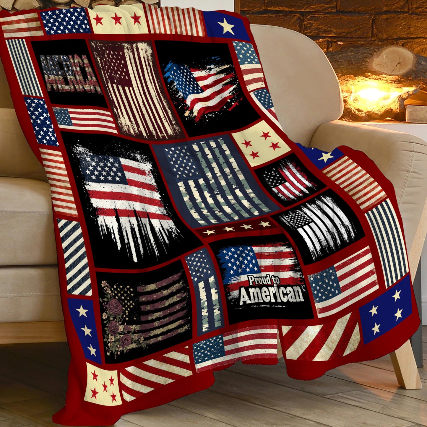 Veteran Blanket American Flag Throw Blanket Veterans Day Gifts for Men Women Adults Super Soft Cozy Plush Fluffy Fuzzy Fleece Blanket Home Decor 60''X80''