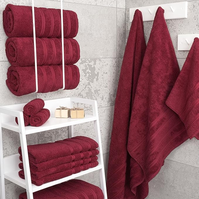 American Soft Linen Luxury 4 Piece Bath Towel Set, 600 GSM 100% Cotton Turkish