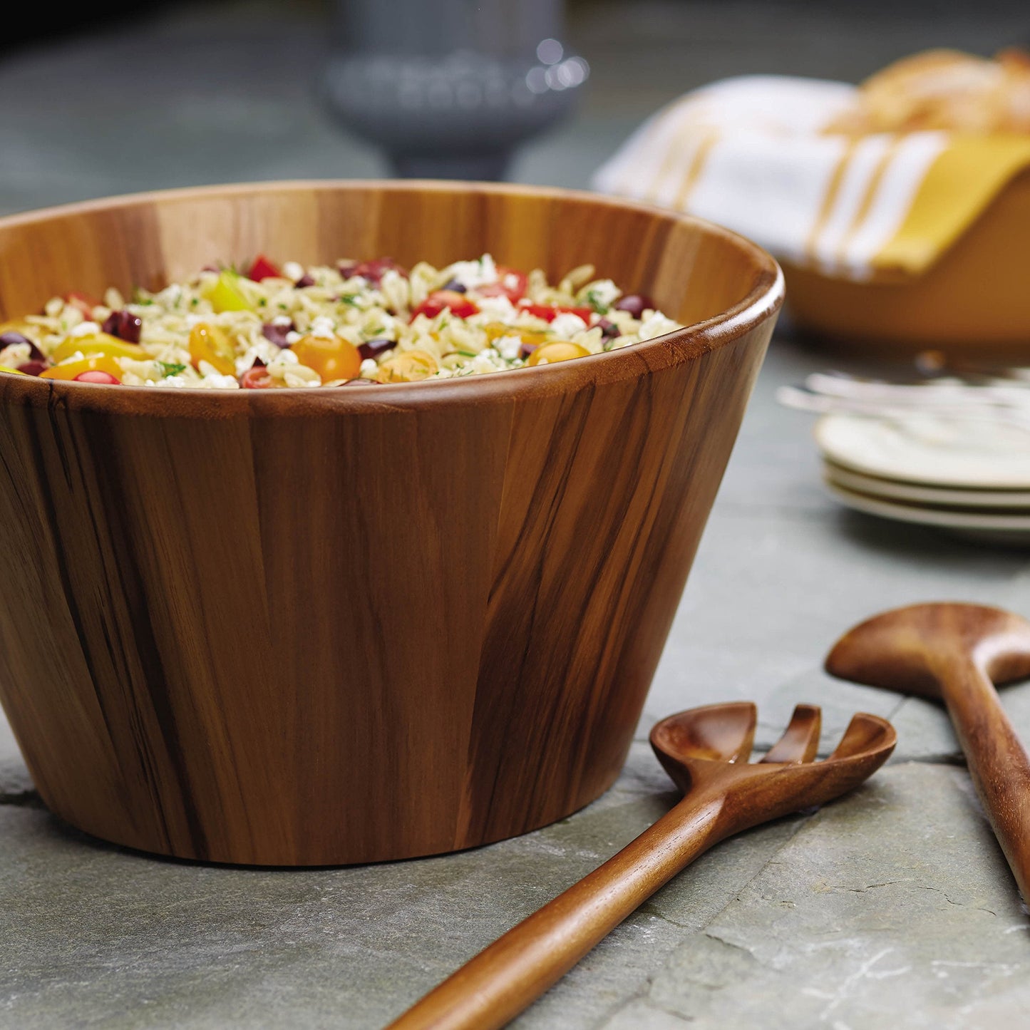 Anolon Pantryware 3-Piece Teak Wood Salad Serving Set