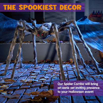 JOYIN 5ft Halloween Spider Outdoor Decorations, Scary Giant Large Spider Props for Halloween Outside Decor, Indoor Party Supplies and Yard Lawn Decoration, Brown