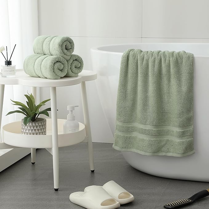 Simple&Opulence 4 Pcs Premium Hand Towels 16"x28", 600 GSM 100% Ring Spun Cotton