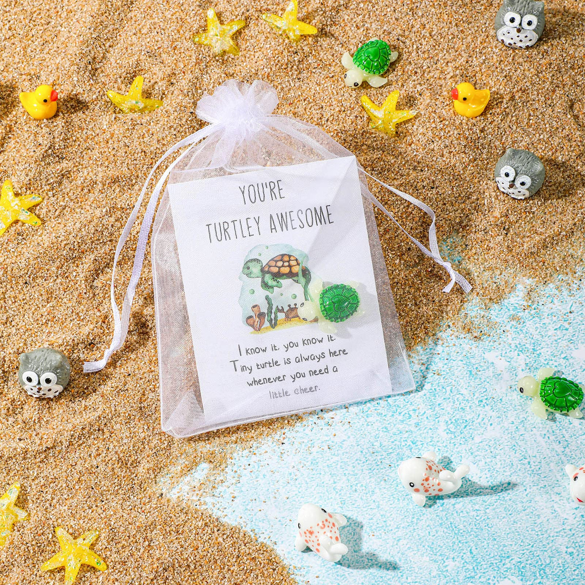 Fumete 25 Set Employee Appreciation Gift Bulk for Coworkers Graduation Volunteer Teacher Nurse Funny Resin Animal with Pun Inspirational Note Cards Office Team Staff Thank You Gift