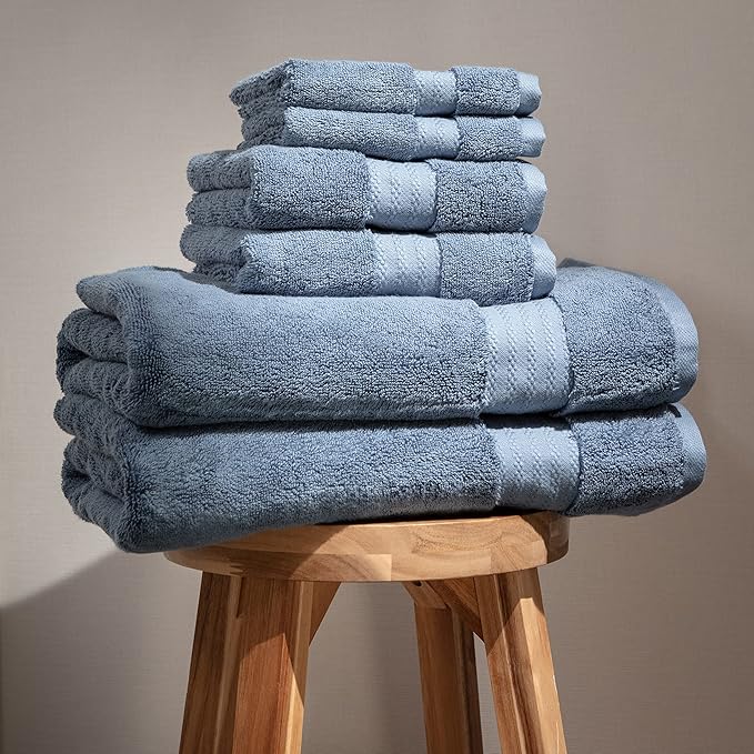 100% Organic Cotton Bath Towel Set | Bathroom Luxury Towel Set of 6 | GOTS