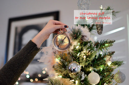 Trust in The Lord with All Your Heart -Proverbs 3: 5-6 Quote Engraved Compass with Wooden Box, Greeting Card, Gift Compass, Graduation Day Gifts 2024 Compass for Women Mens Boy Girls