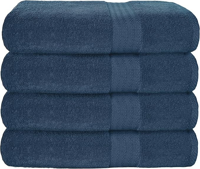 GLAMBURG Premium Cotton 4 Pack Bath Towel Set