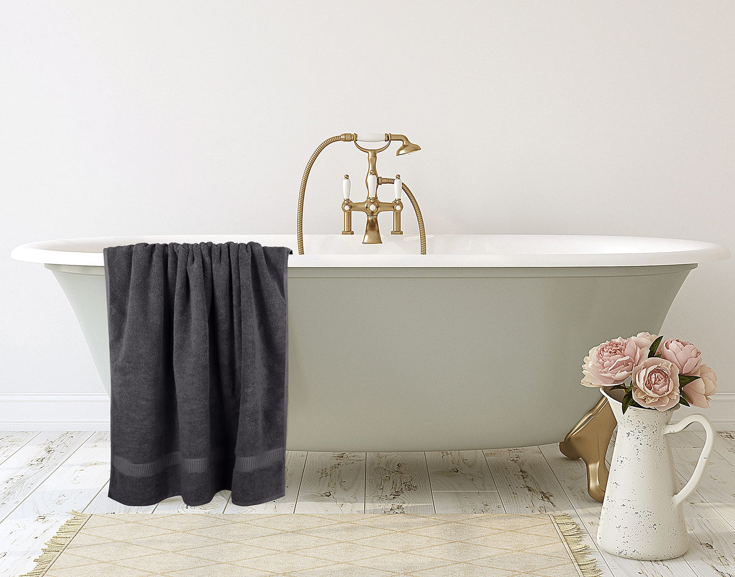 Utopia Towels - Premium Jumbo Bath Sheet (90 x 180 cm, 2 Pack) - 100% Ring Spun Cotton Highly Absorbent and Quick Dry Extra Large Bath Sheet - Super Soft Hotel Quality Towel (Grey)