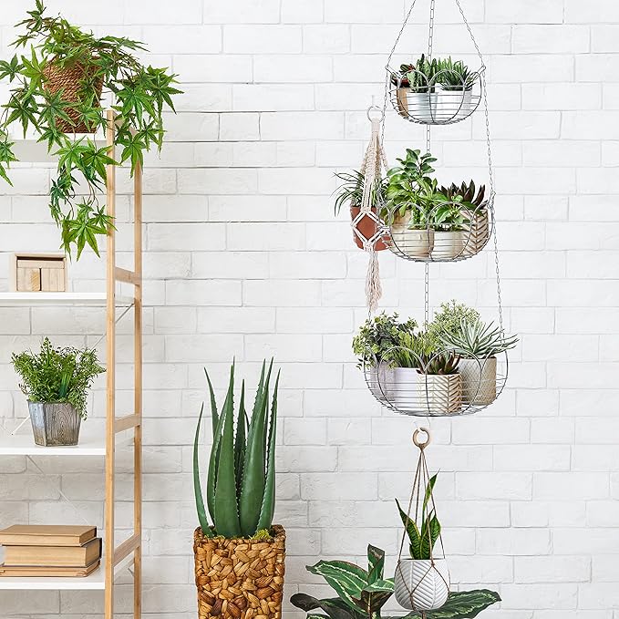 Simple Houseware Modern 3-Tier Hanging Fruit Basket