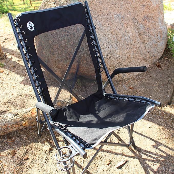 Coleman Comfortsmart Portable Suspension Chair, Ultra-Comfortable Outdoor Camping Chair with Drink Holder & Carry Bag, Supports up to 300lbs, Great for Camping, Tailgating, Firepits, Patio, & More