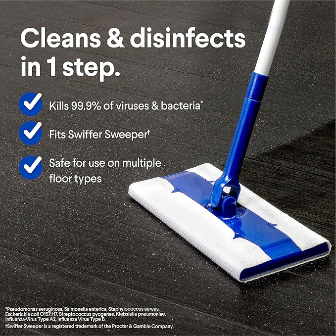 Clorox Scentiva Disinfecting Wet Mop Pad, Disposable Mop Heads, Coconut and