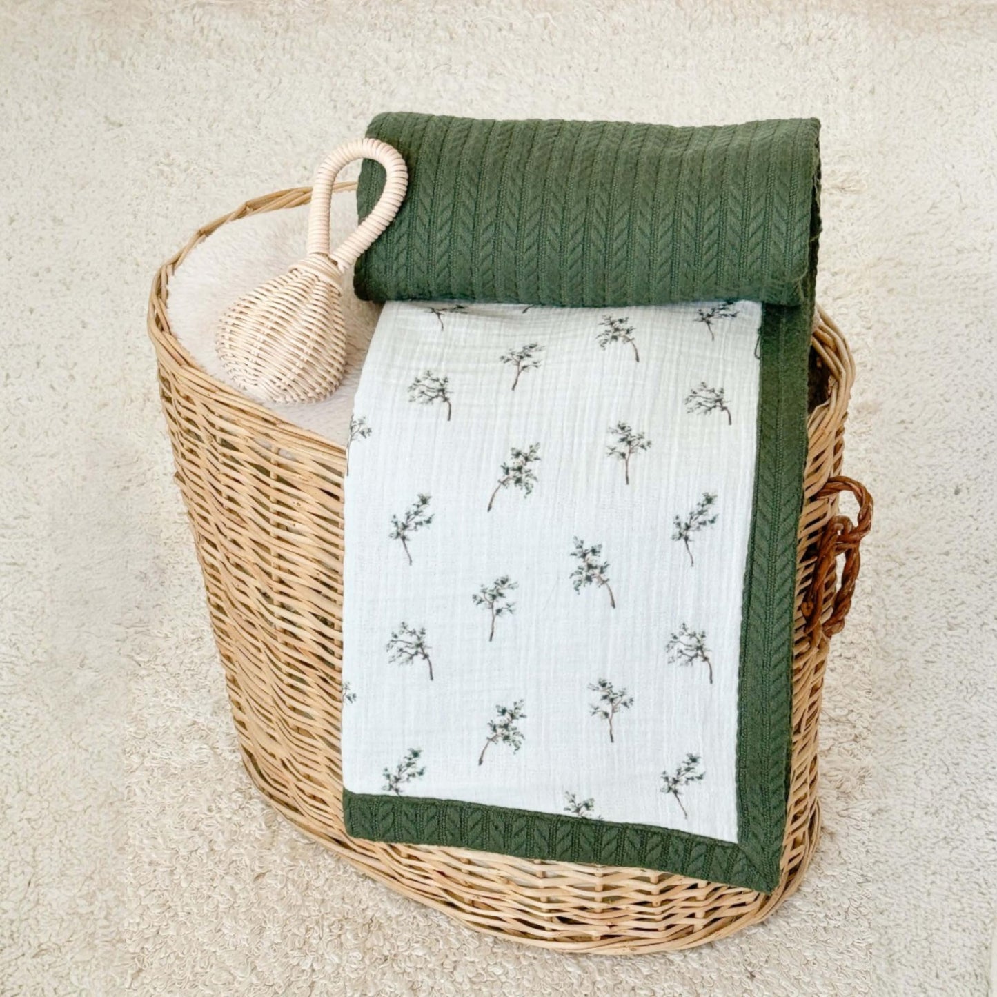 Mouliss Personalized Baby Blanket with Name – Handmade 100% Organic Cotton Newborn Gift | Custom Knit Blanket for Boys, Girls, Kids & Baby Showers