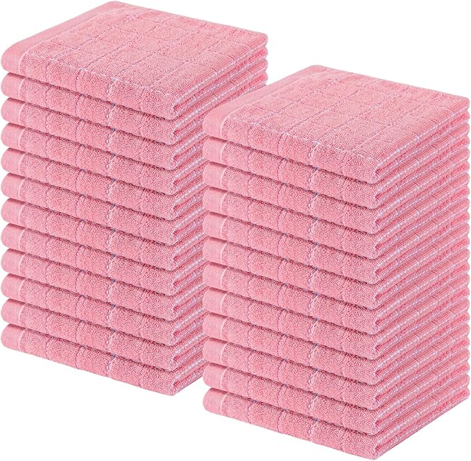 Homaxy 100% Cotton Terry Kitchen Dish Cloths, Ultra Soft and Absorbent Dish