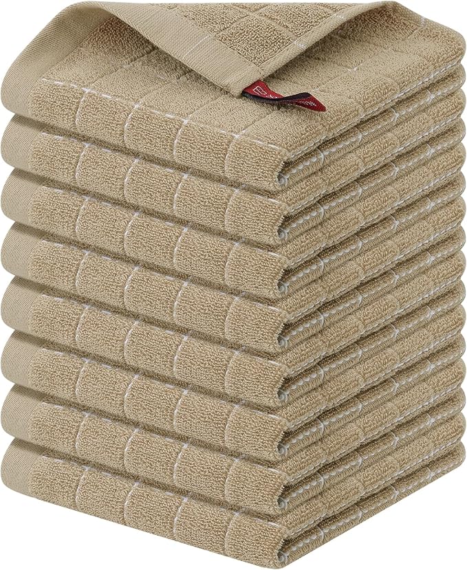 Homaxy 100% Cotton Terry Kitchen Dish Cloths, Ultra Soft and Absorbent Dish