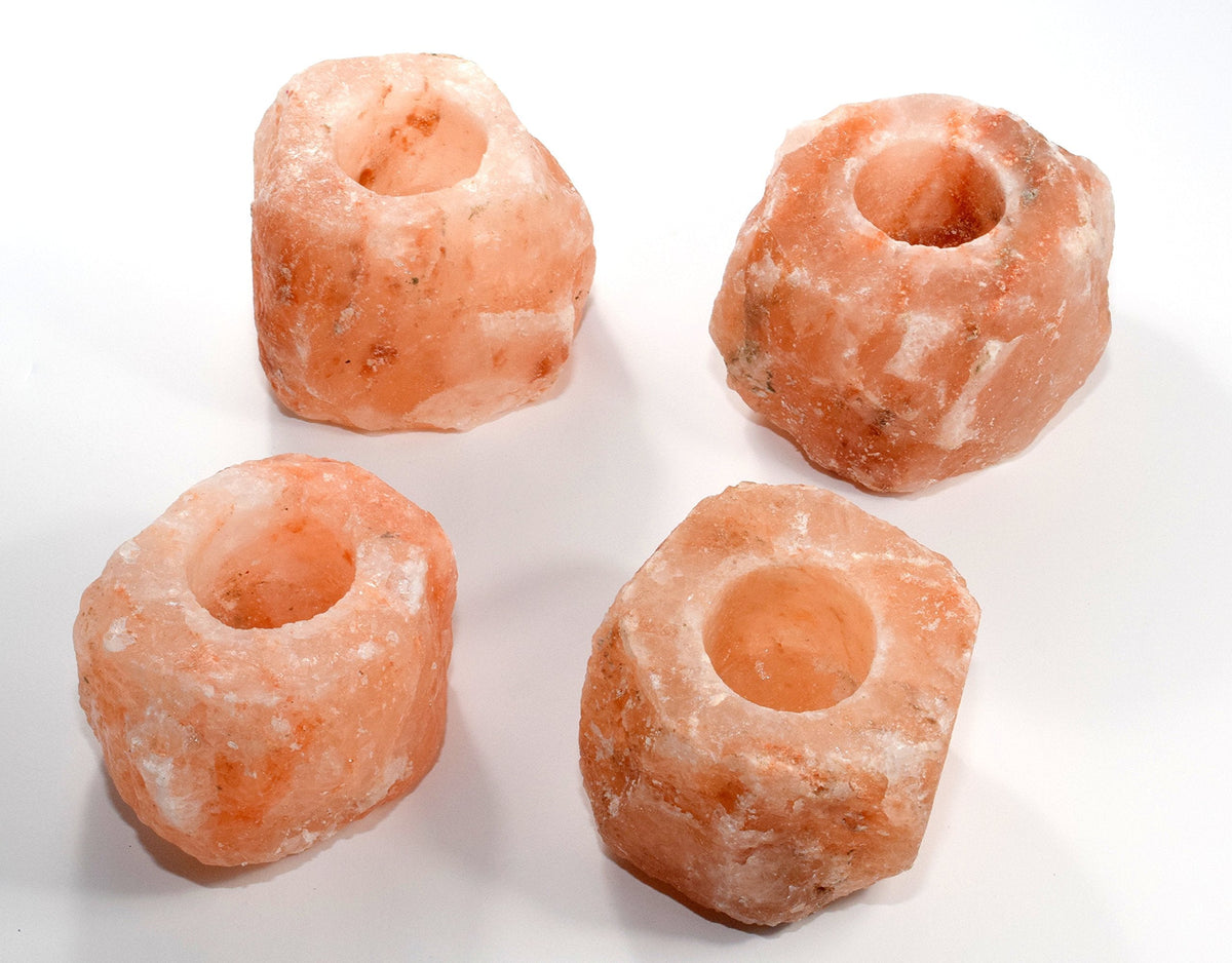 Large Pink Himalayan Salt Rock Tea Light/Candle Holder Natural Crystal Mineral Specimen w/One Hole - 1PC