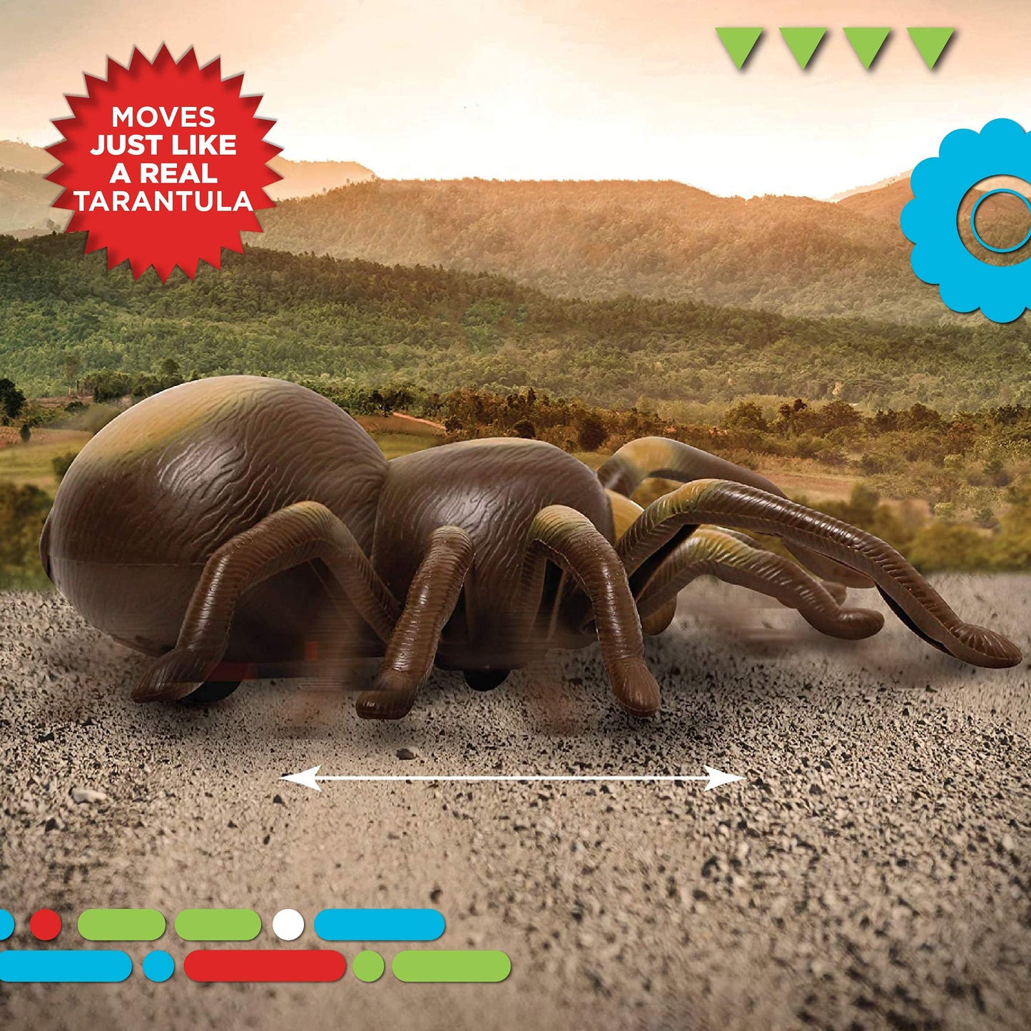 Discovery™ RC Tarantula Spider – Remote Control Toy Spider with Realistic Movement, Red LED Eyes & Wriggling Legs | Prank Gift for Boys Girls & Bug Lovers| Fun Electronic Animal Toy for Kids Ages 8+