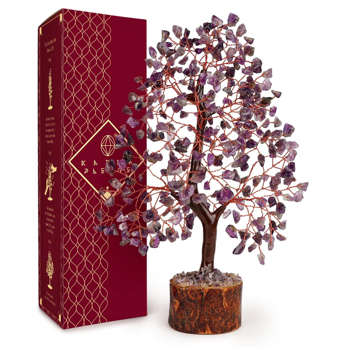 Crystal Tree of Life Amethyst Healing Crystal Trees for Home & Office Decoration, Handmade Crystal Money Bonsai Trees for Positive Energy, Good Luck, Christmas Decor, Birthday Gifts for Women, Mom