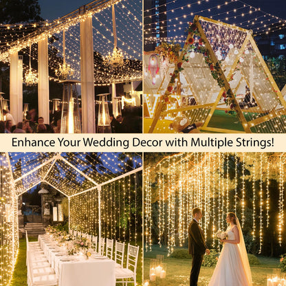 suddus Indoor Christmas Lights with Remote, Warm White String Lights Plug in with Timer, 33ft 100 LED Twinkle Fairy Lights for Bedroom Xmas Tree Wreath Garden Party Outdoor Thanksgiving Decorations