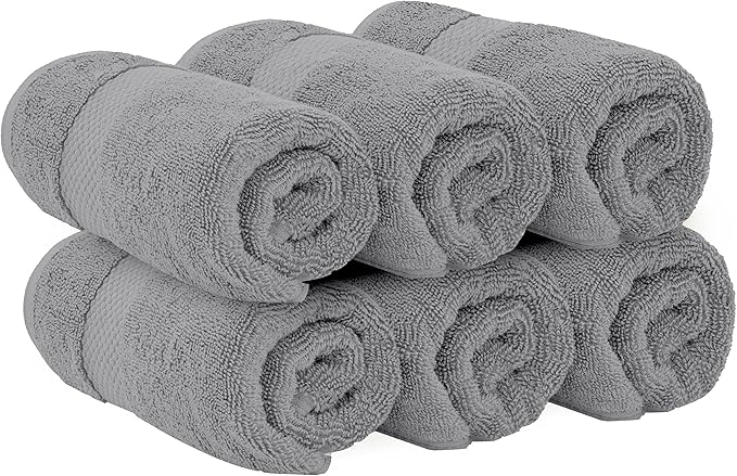 White Classic Luxury Light Gray Hand Towels