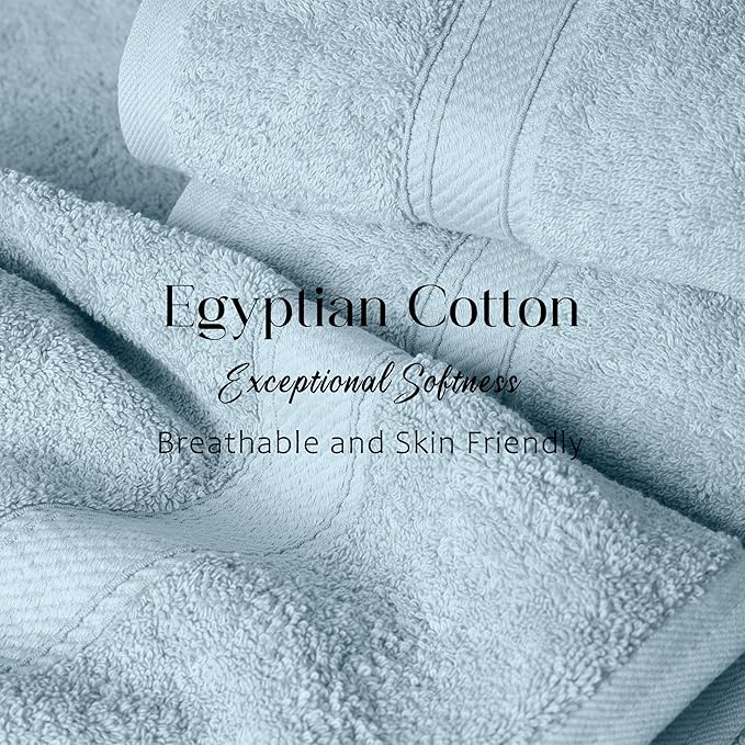 SUPERIOR Egyptian Cotton Pile Bath Towel Set of 2, Ultra Soft Luxury Towels