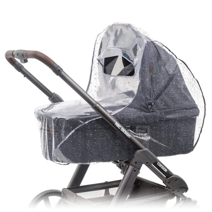 Zamboo Universal Rain Cover for Pram Carrycot (e.g. Hauck, Joie, ABC-Design etc.) | Air Circulating, Water Resistant and Durable Baby Protection Rain Shield (PVC-Free) - Grey