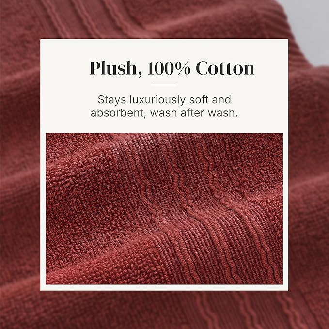 Modern Threads Ophelia 6-Piece 100% Cotton Towel Set – Reversible Yarn Dyed