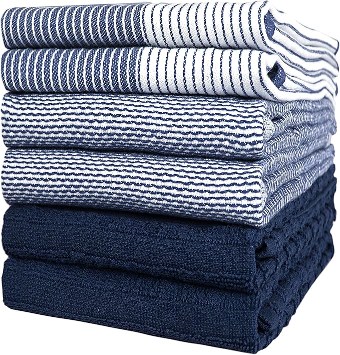Premium Kitchen Towels | Large Cotton Dish Towels | Flat & Terry Highly