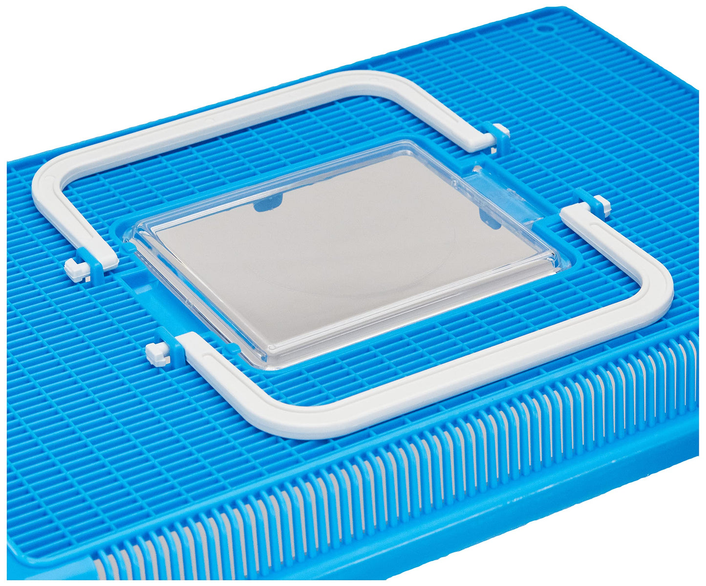 Ferplast Plastic Fish Aquarium GEO Large Aquarium Tank 6 Container for Small Animals Terrarium Insects Turtles, Sturdy Plastic, Ventilation Grills, Handle for Easy Transport, 30 x 20 x h 20,3 cm Blue