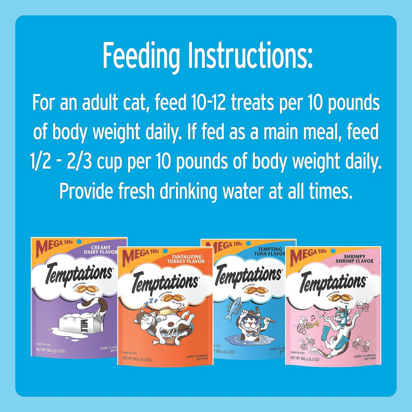 Temptations Classic Crunchy and Soft Cat Treats Variety Pack, 6.3 oz. Pouches (Pack of 6)