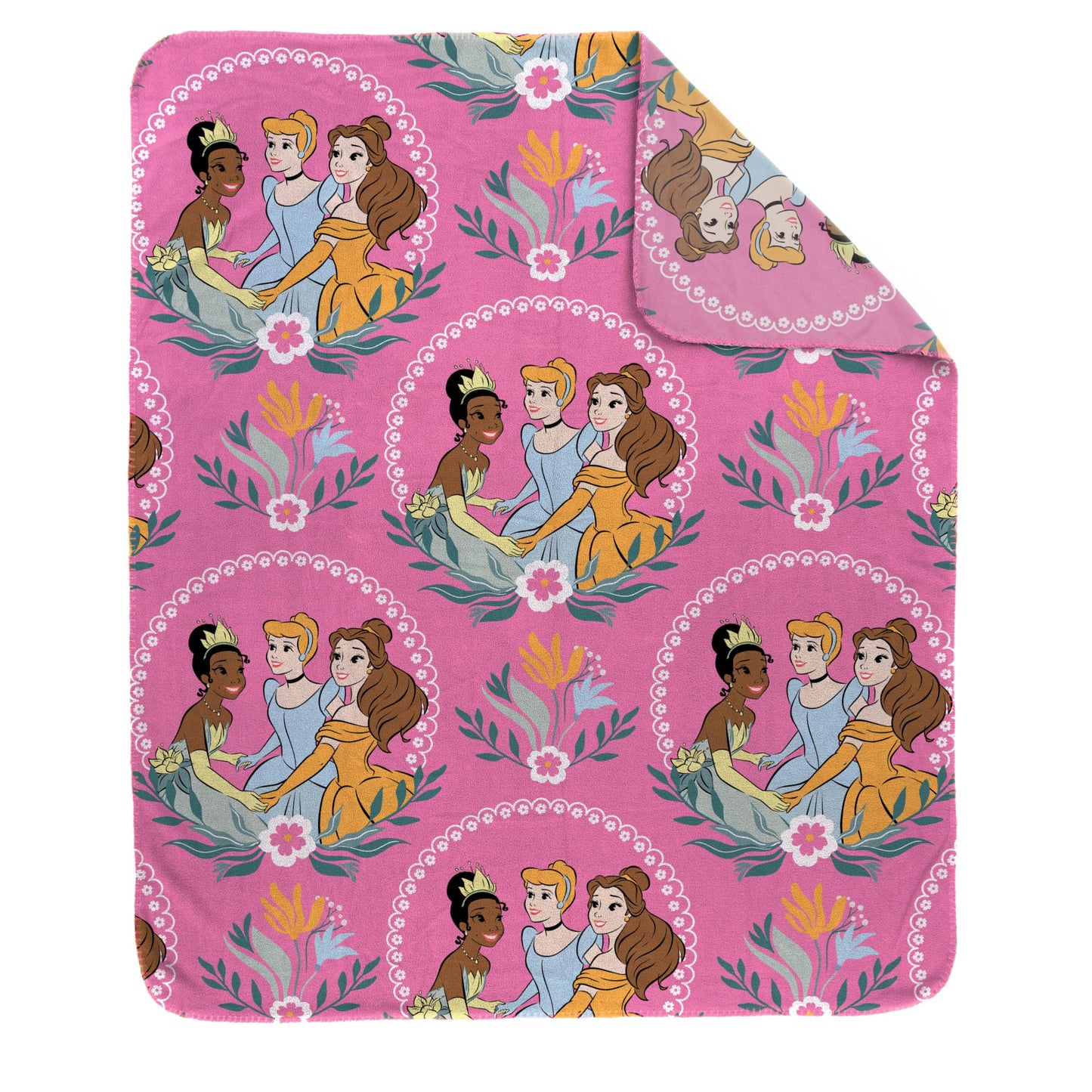 Jay Franco Kids Plush Throw Blanket – Soft & Cozy Fleece Throw for Bedroom & Couch Décor, Official Licensed Product, Pink - Princess, 40x50 - Travel Blanket