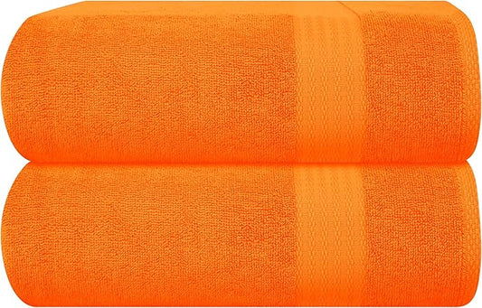 GLAMBURG Premium Cotton Oversized 2 Pack Bath Sheet 35x70-100% Pure Cotton