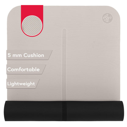 Manduka Begin Yoga Mat 68" - 5mm Cushioning | Comfortable, Lightweight & Reversible with Alignment Stripe | Budget-Friendly | 68 x 24 inches
