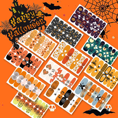 TailaiMei 12 Sheets Halloween Nail Wraps Stickers, Spider Web Nail Polish Strips Self-Adhesive Full Wraps with 2 pcs Nail Files for DIY Nail Art Decals (Spider Web Style)