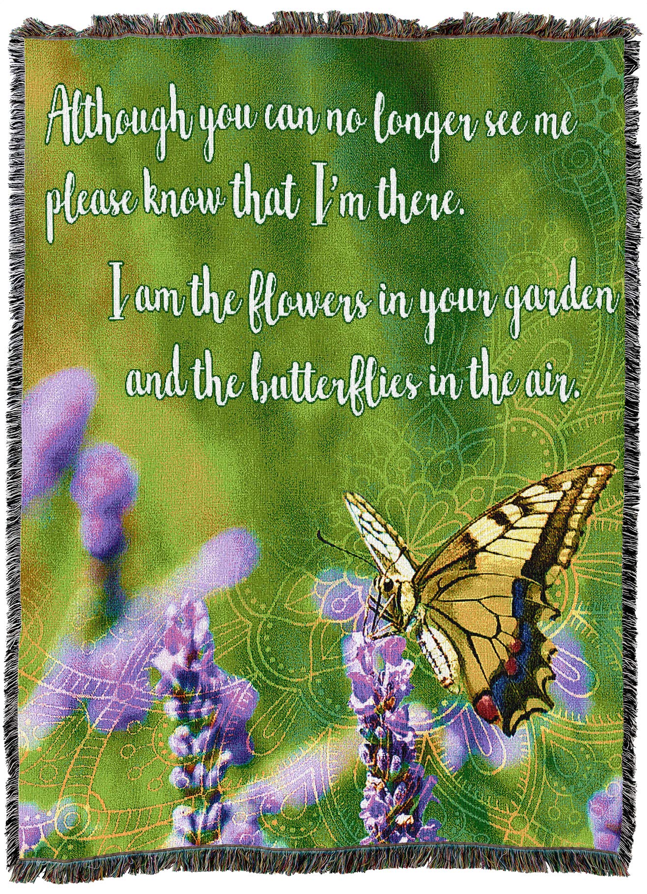 Pure Country Weavers Although You Can No Longer See Me Please Know that I'm There Blanket - Sympathy Bereavement Gift Tapestry Throw Woven from Cotton - Made in the USA (72x54)