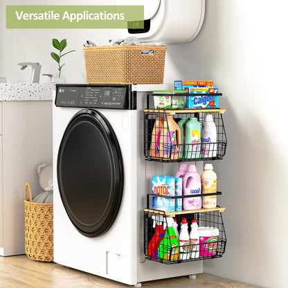 GGIU Magnetic Shelf for Fridge with Lid: 2 Pack Fruit Potato and Onion Storage Bin - Magnetic Spice Rack for Refrigerator & Kitchen Counter - Pantry Organizers and Storage