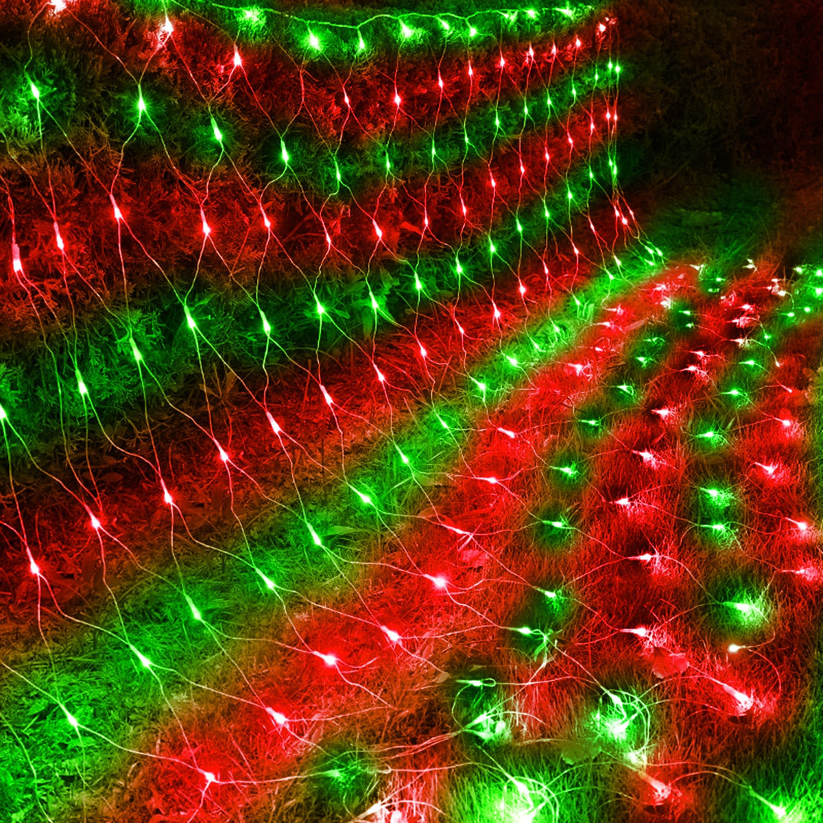 198 LED Christmas Net Lights Plug in, 9.8 FT x 6.6 FT Red Green Waterproof Net Lights Outdoor, 8 Twinkle Modes Mesh Fairy Light for Xmas Tree Bush Garden Ceiling Holiday Decoration