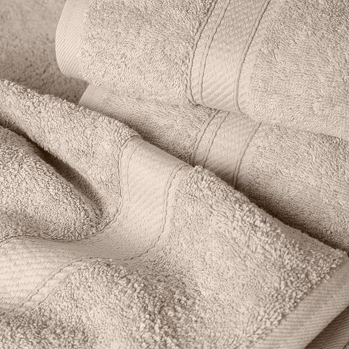 SUPERIOR Egyptian Cotton Pile 6 Piece Towel Set, Includes 2 Bath, 2 Hand