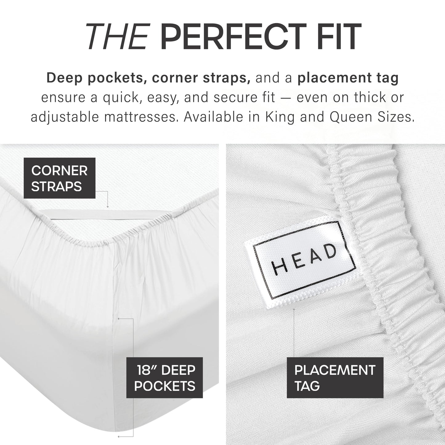 HARMONIC SILVER Eucalyptus Collection Split King Size Sheet w/Silver Ions | 100% Tencel | Ultra Soft | Cooling for Hot Sleepers | 18" Deep Pocket [Charcoal]