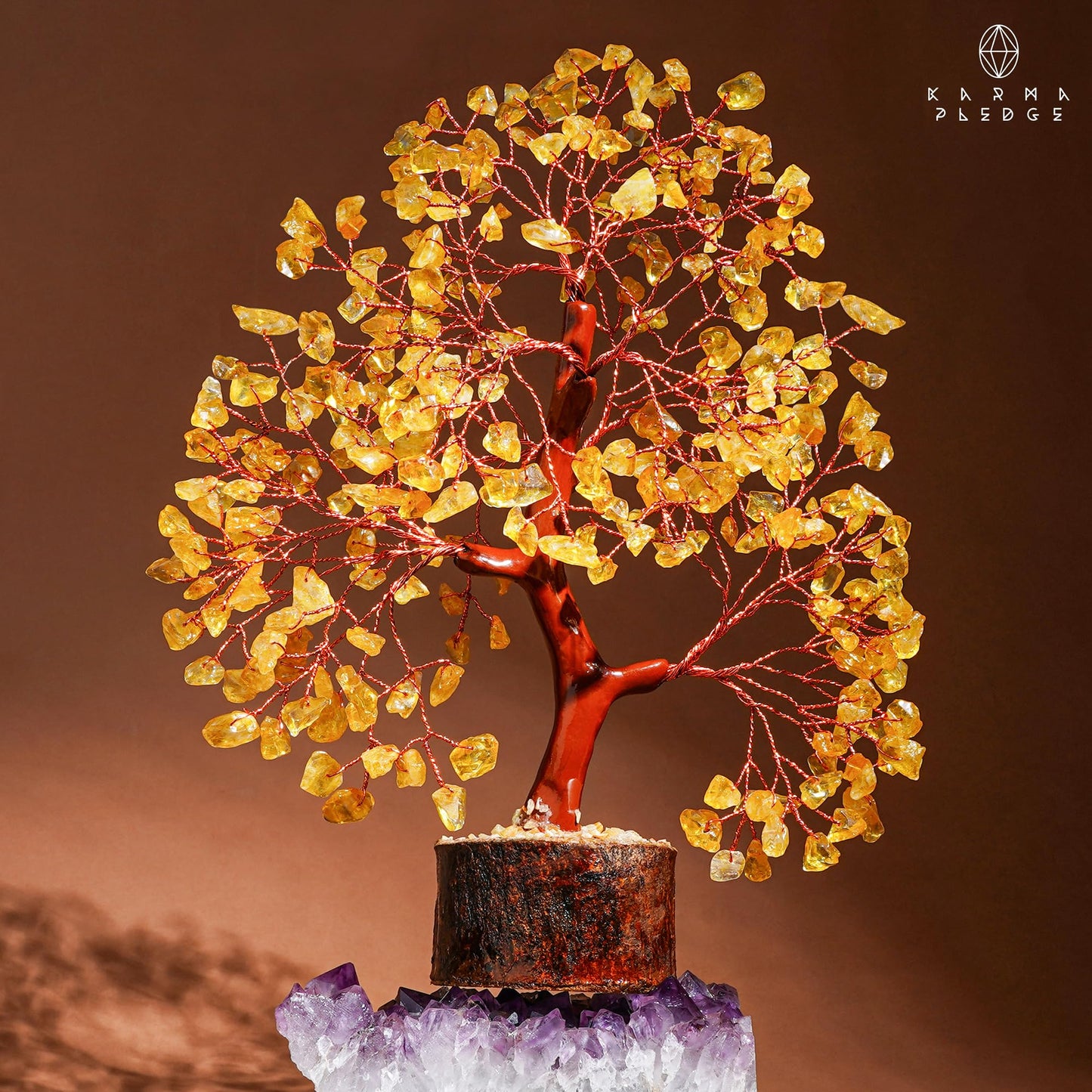 Crystal Tree of Life Birthday Gifts for Women, Men, Friends, Handmade Home Decor, Office, Room Decoration, Citrin Healing Crystal Chakra Tree for Money, Positivity, Good Luck Gifts for Her, Mom & Dad