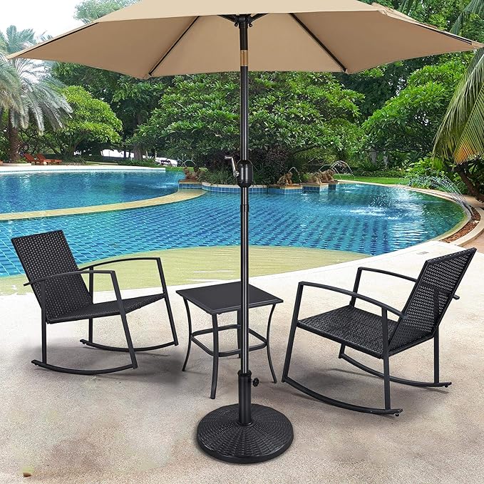 Yaheetech 22 lbs Heavy Duty Outdoor Umbrella Base 18" Round Patio Umbrella Stand Market Umbrella Base for Garden & Lawn, Black
