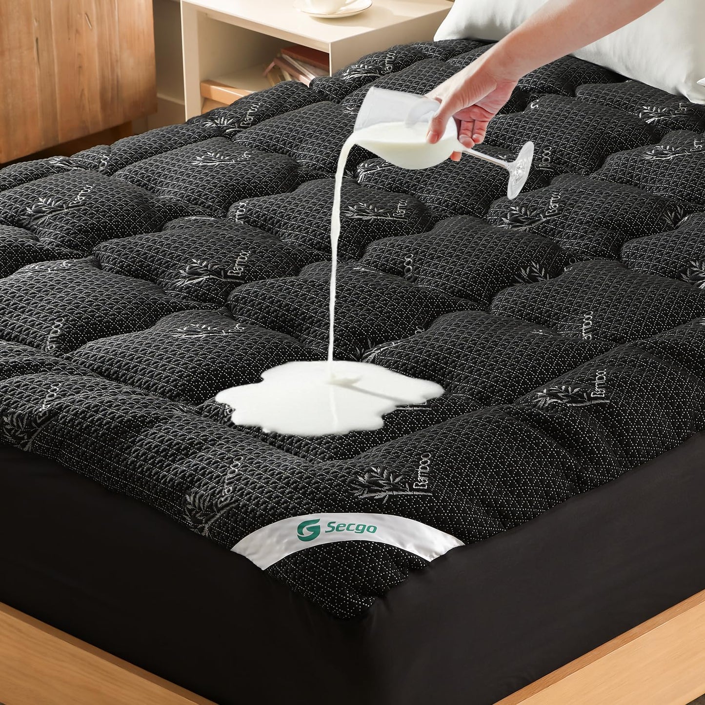 Premium 100% Waterproof Full Mattress Topper, Breathable Mattress Pad, Rayon from Bambo Bed Protector, Deep Pocket Sheet Cover 8"-21"