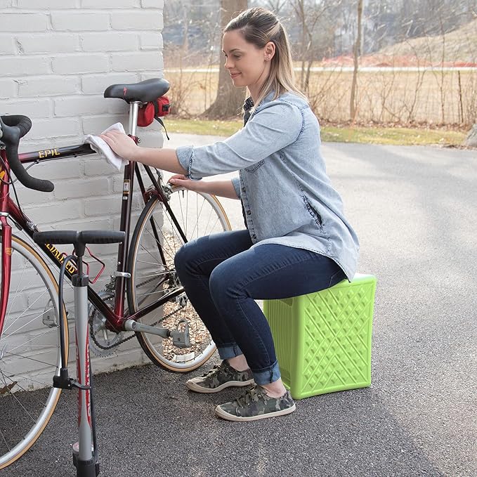 Simplay3 Handy Home 3-Level Heavy Duty Work/Garden Seat - 12" x 15" x 9" - Green, Made in USA