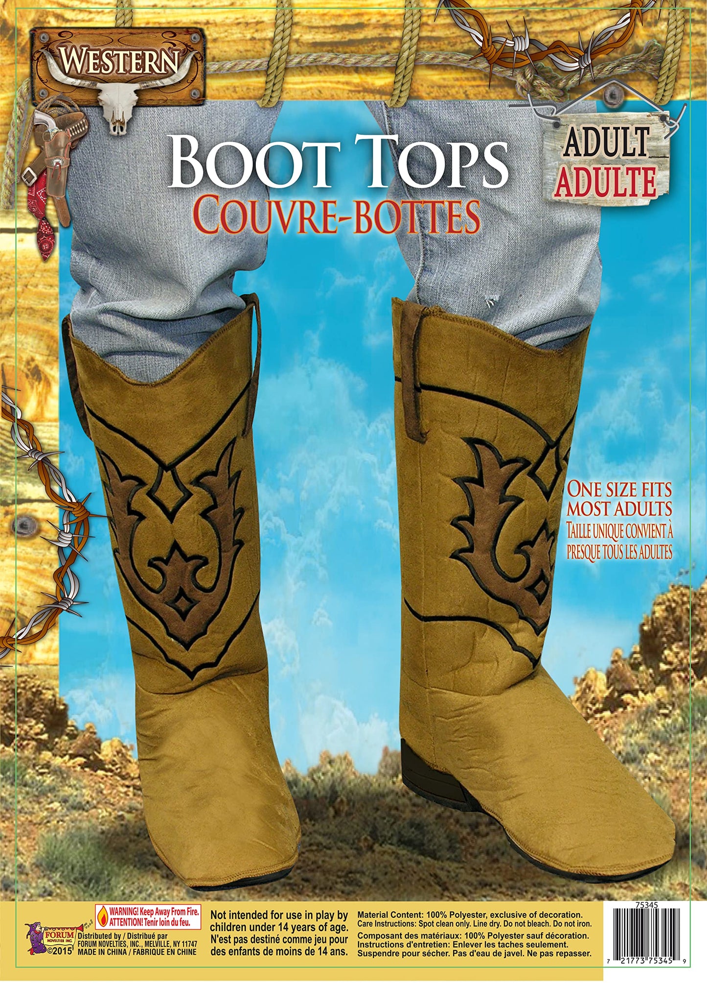 Rubies Adult Cowboy Boot-Top Covers Costume Accessory for Themed Parties and Halloween