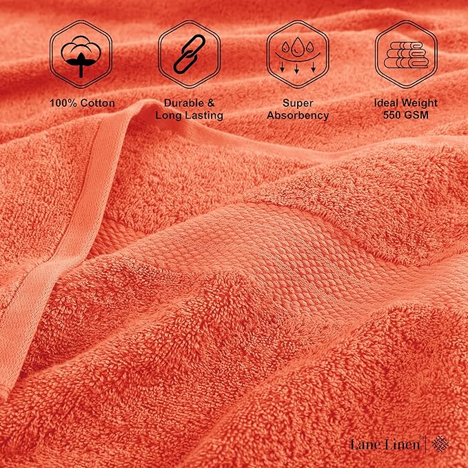 LANE LINEN 100% Ring Spun Cotton Bath Towels