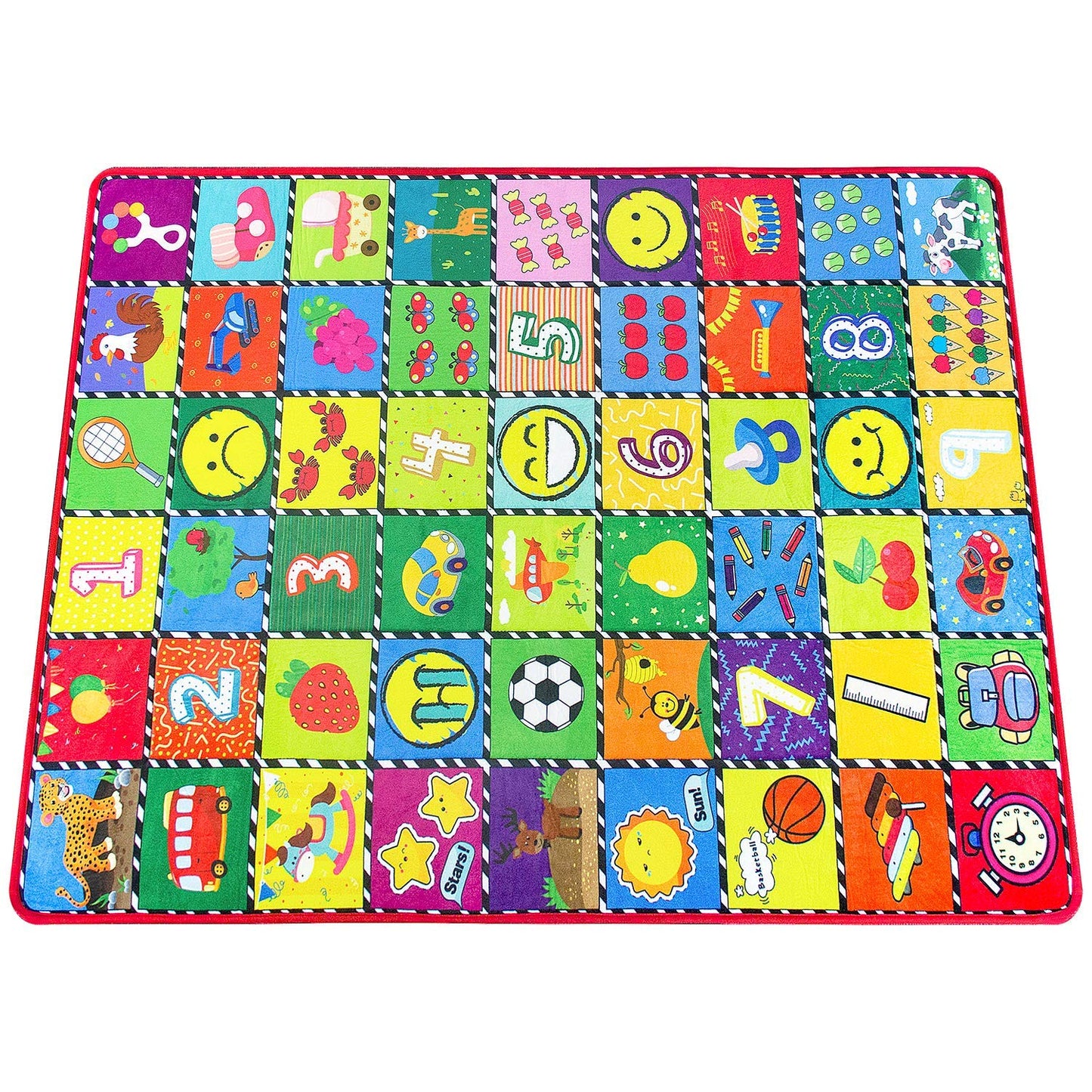 teytoy Baby Mats for Floor Alphabet Kids Rug Crawling Mat Play Rugs for Children Super Soft Non-Slip Colourful Foldable Playmats for Toddlers, 112 * 151cm Extra Thick (0.6cm)
