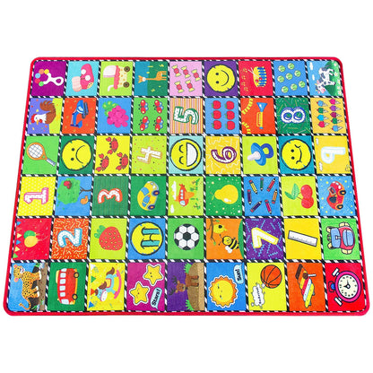 teytoy Baby Mats for Floor Alphabet Kids Rug Crawling Mat Play Rugs for Children Super Soft Non-Slip Colourful Foldable Playmats for Toddlers, 112 * 151cm Extra Thick (0.6cm)