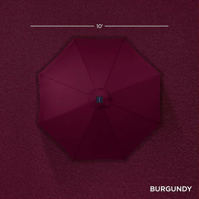 Best Choice Products 10ft Solar Polyester LED Lighted Patio Umbrella w/Tilt Adjustment and UV-Resistant Fabric